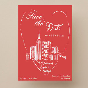 Sla de datum op New York City trouwkaart Kaart