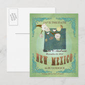 Sla de datum op - Nieuwe Mexico-kaart met mooie vo Aankondigingskaart (Voorkant / Achterkant)