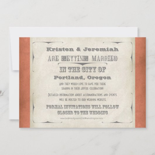 Sla de datum op - Ombre Chevron Stripe Zig Zag Fot Kaart (Achterkant)