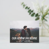 Sla de datum op Ons Adventure Wedding Verloving Briefkaart (Staand voorkant)