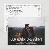 Sla de datum op Ons Adventure Wedding Verloving Briefkaart (Voorkant / Achterkant)