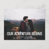 Sla de datum op Ons Adventure Wedding Verloving Briefkaart (Voorkant)