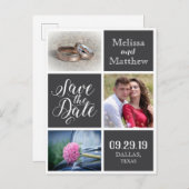 Sla de datum op, ontwerp van de huwelijksuitnodigi aankondigingskaart (Voorkant / Achterkant)