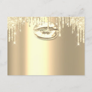 Sla de datum op op de 16e Bridal Gold Drips Kiss Briefkaart