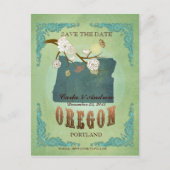 Sla de datum op - Oregon kaart met mooie vogels (Voorkant)