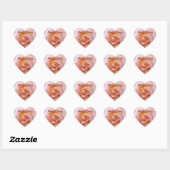 Sla de datum op Peach & Pinky roos Heart sticker (Vel)