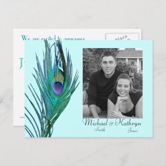 Sla de datum op - Peacock #2 Aankondigingskaart (Voorkant / Achterkant)