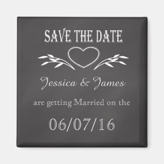 Sla de datum op Personaliseer Chalkboard Magnet (Voorkant)