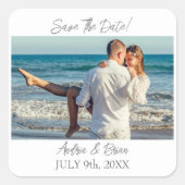 Sla de datum op Persoonlijke foto Vierkante Sticker (Voorkant)
