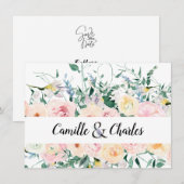 Sla de datum op Persoonlijke Huwelijks Bloemkaart Save The Date (Voorkant / Achterkant)