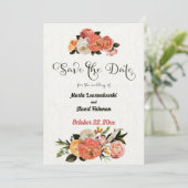 Sla de datum op Persoonlijke Mimosa Bloemkaart Save The Date (Staand voorkant)