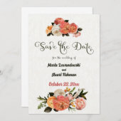 Sla de datum op Persoonlijke Mimosa Bloemkaart Save The Date (Voorkant / Achterkant)