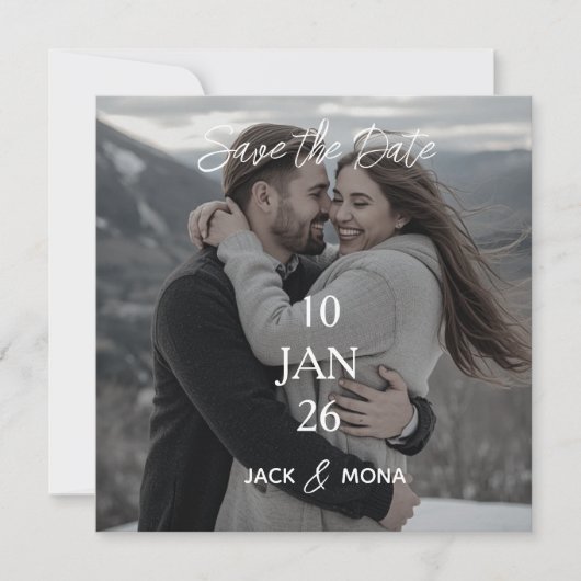 Sla de datum op Persoonlijke Simple Moderne bruil Save The Date (Voorkant)