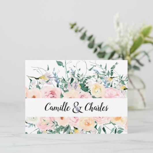 Sla de datum op Persoonlijke Trouwdag Bloemkaart Save The Date (Staand voorkant)