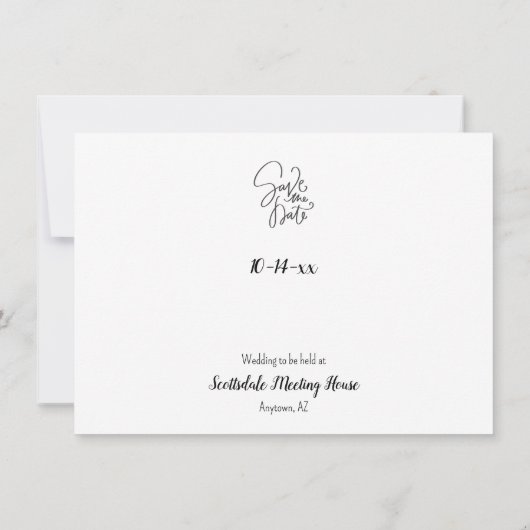 Sla de datum op Persoonlijke Trouwdag Bloemkaart Save The Date (Achterkant)