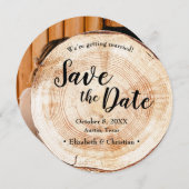 Sla de datum op QR-code Hout Rustieke foto Huwelij Kaart (Voorkant / Achterkant)