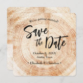 Sla de datum op QR code website Rustic Wood Weddin Kaart (Voorkant / Achterkant)