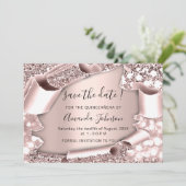 Sla de datum op QUINCEAÑERA Zoete 16e Roos Foto Save The Date (Staand voorkant)