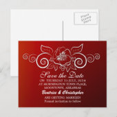 Sla de datum op Red Elegant briefkaarten (Voorkant / Achterkant)