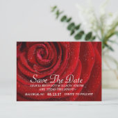 Sla de datum op - Red Rose Floral gestructureerd Save The Date (Staand voorkant)
