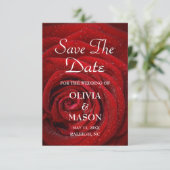 Sla de datum op - Red Rose Textured Save The Date (Staand voorkant)