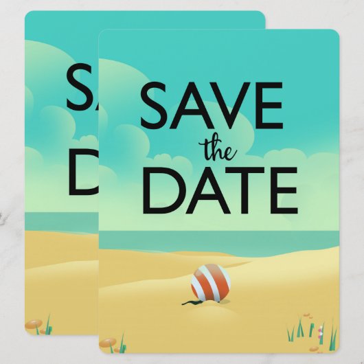 Sla de datum op Retro strand (Voorkant / Achterkant)
