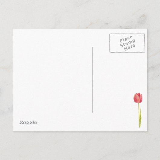 Sla de datum op Rode gele tulpenbloemen Aankondigingskaart (Achterkant)