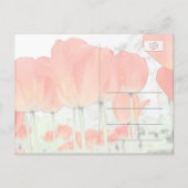 Sla de datum op, rode tulp bloemen foto aankondigingskaart (Achterkant)