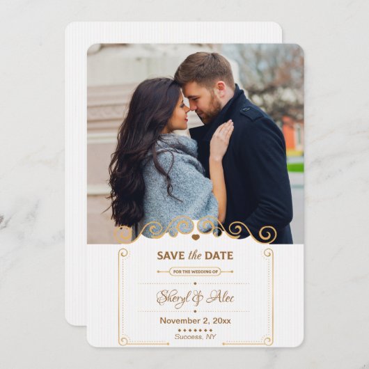 Sla de datum op Rolfoto-aankondiging Aankondiging (Voorkant / Achterkant)