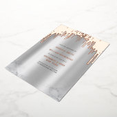 Sla de datum op Rosegold Glitter Drips Silver Folie Feestdagenkaart (Gedraaid)