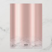 Sla de datum op Rosegold Glitter Drips Silver Folie Feestdagenkaart (Achterkant)