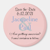 Sla de datum op Roze Blauwe Pastels Magneet (Voorkant)