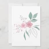 Sla de datum op Roze Bloem Huwelijksuitnodigingen Kaart (Achterkant)