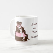 Sla de datum op Roze en Chocolade Cake Koffiemok (Voorkant links)