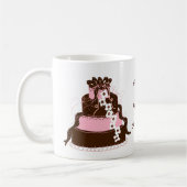 Sla de datum op Roze en Chocolade Cake Koffiemok (Links)