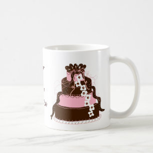 Sla de datum op Roze en Chocolade Cake Koffiemok
