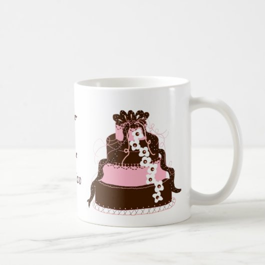 Sla de datum op Roze en Chocolade Cake Koffiemok (Rechts)