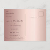 Sla de datum op roze goud glam Quinceañera feestje Briefkaart (Achterkant)