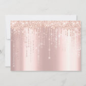 Sla de datum op Roze Goud Glitter Druppels Confett Save The Date (Achterkant)