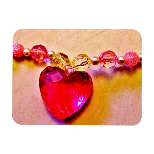 Sla de datum op Roze Hart Magneet (Horizontaal)