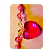Sla de datum op Roze Hart Magneet (Verticaal)