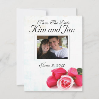 Sla de datum op Roze roos uitnodiging