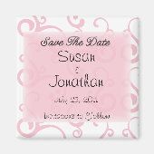 Sla de datum op Roze Scroll Magneet (Voorkant)