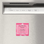 Sla de datum op Roze Scroll Magneet (Insitu (Vaatwasser))