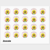 Sla de datum op Roze Streep Zonnebloem Stickers (Vel)