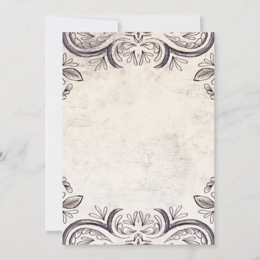 Sla de datum op, RUSTIC ROOS flat card Kaart (Achterkant)