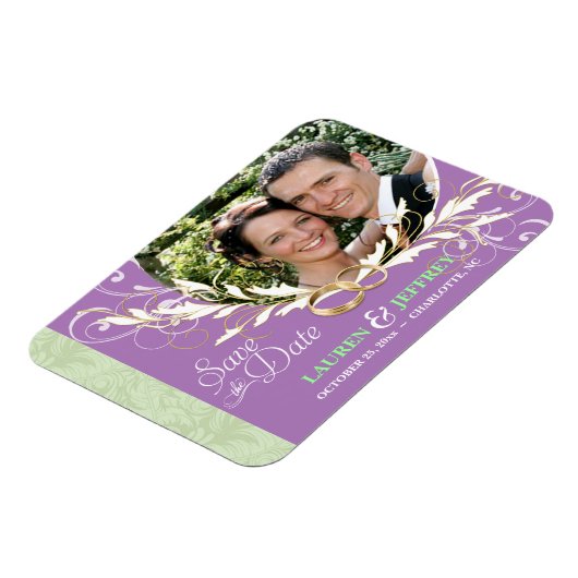 Sla de datum op - Sage & Lavendel Fotomagneten Magneet (Linkerzijde)