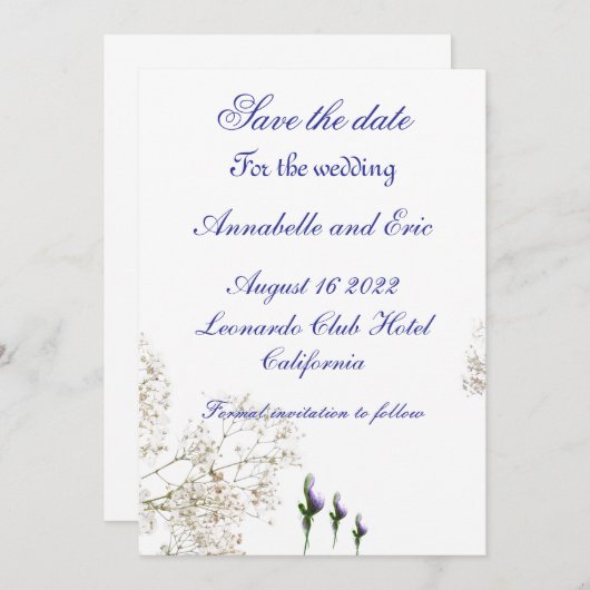 Sla de datum op save the date (Voorkant / Achterkant)