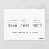 Sla de datum op Schattigee eenvoudige huwelijksaan Briefkaart (Achterkant)