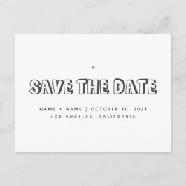 Sla de datum op Schattigee eenvoudige huwelijksaan Briefkaart